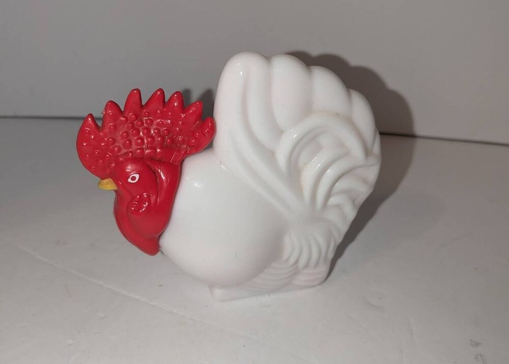 Vintage Rooster Chicken White Milk Glass Hand Lotion, Avon. Collectible 1970s